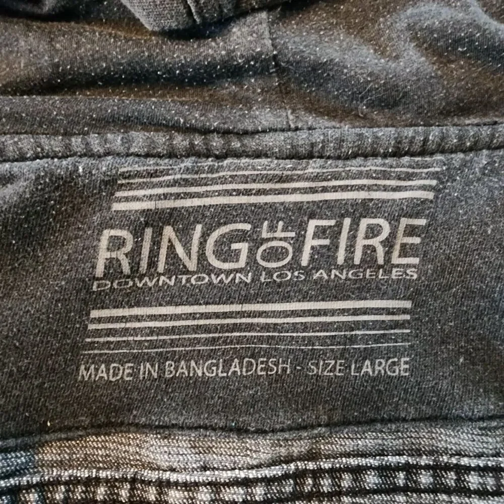 Ring Of Fire Downtown Los Angeles Men Gray Jacket Size L - Picture 5 of 9